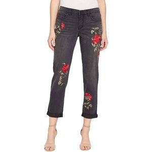 Vintage America Floral embroidered jeans